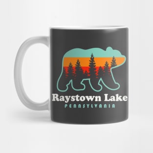 Raystown Lake Pennsylvania Camping Bear Retro Sunset Mug